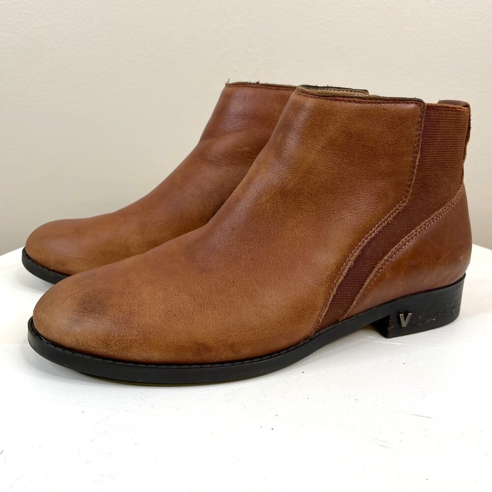 Vionic Tan Leather Ankle Booties